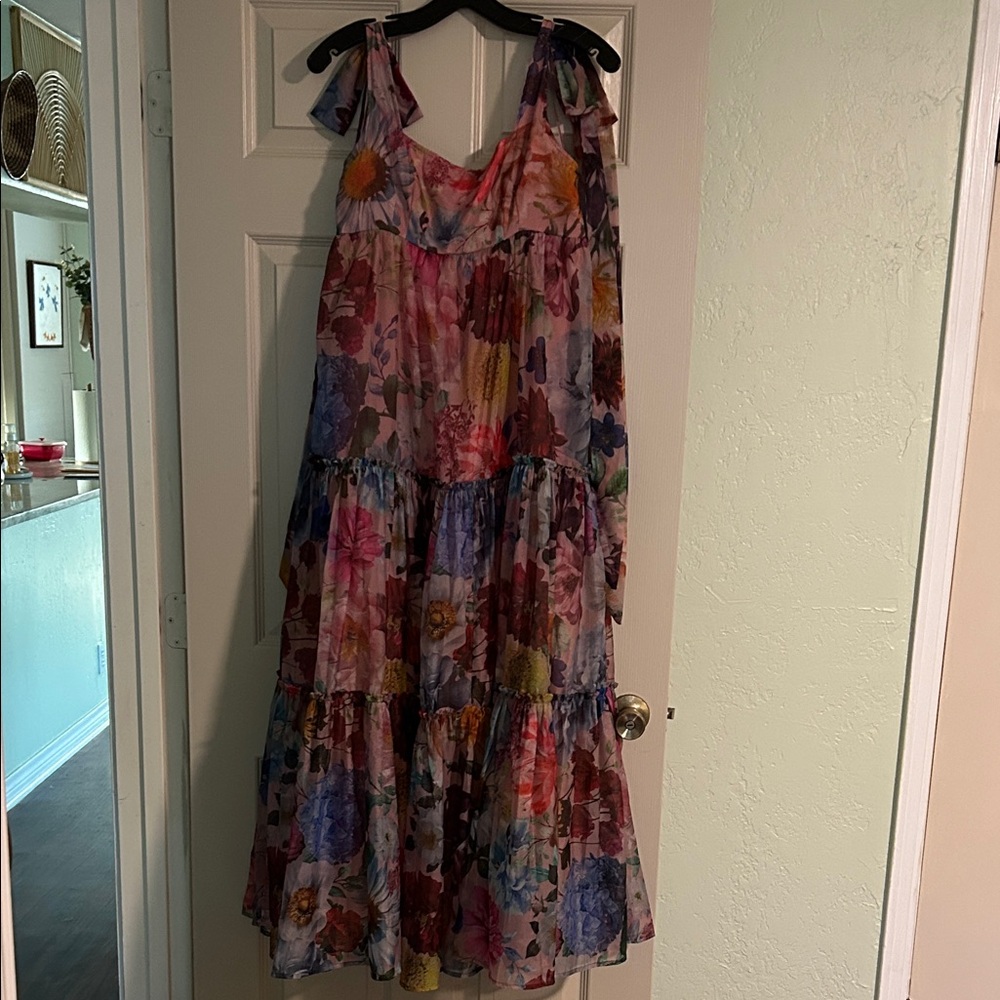 Blue Rain Floral Maxi Dress - Multicolor